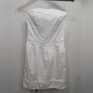 Club Monaco Strapless Cotton White Dress, Size 4